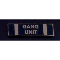 GANG UNIT Silver on BLUE uniform commendation award bar pin